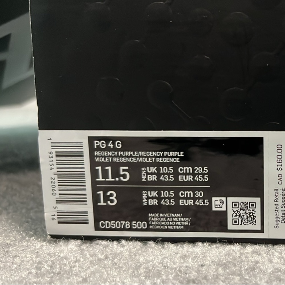 RARE BASKETBALL SHOES size 11.5 pg4’s Gatorade purple - Picture 5 of 6